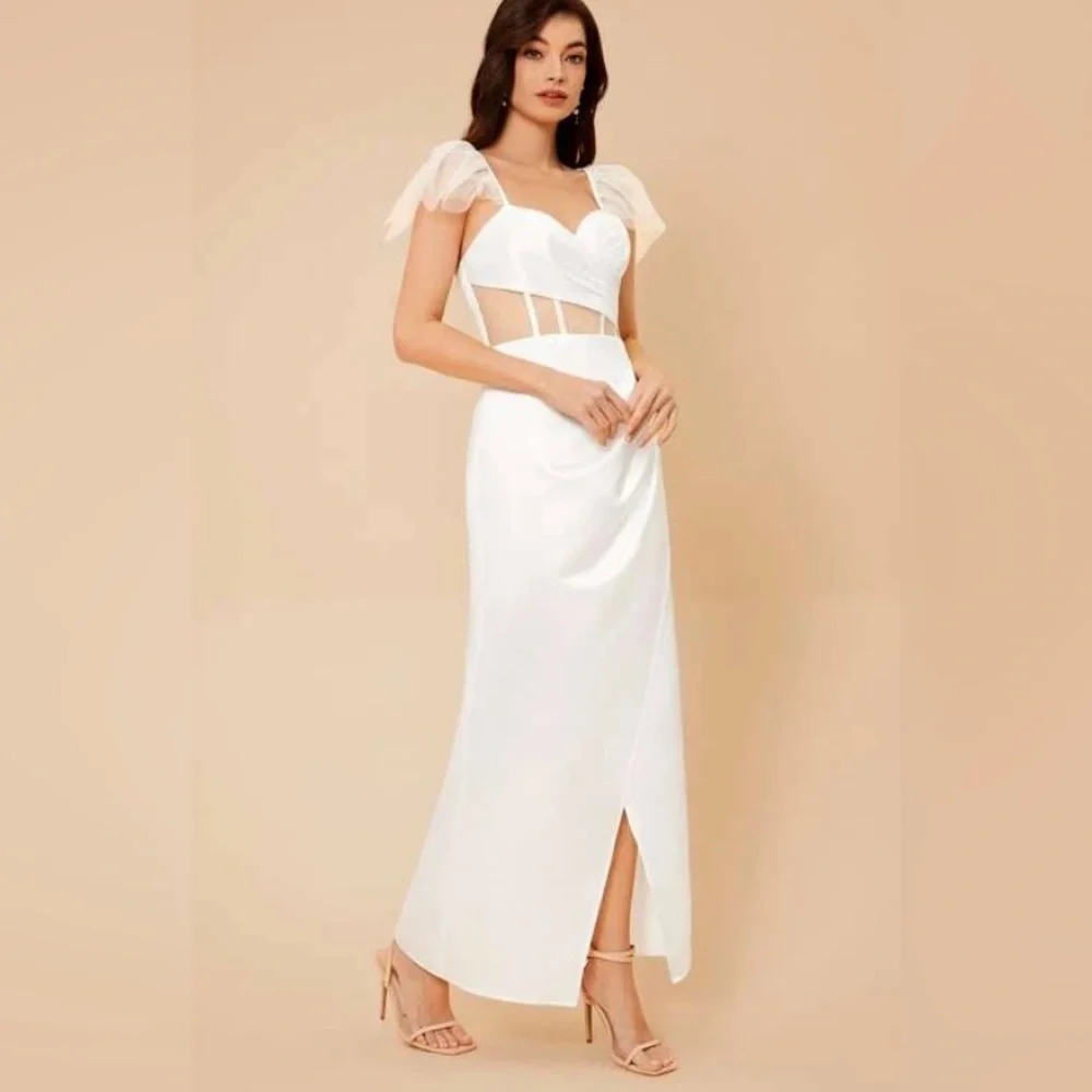 Mesh Ruffle Wedding Dress $26 XL - Picture 4 of 7